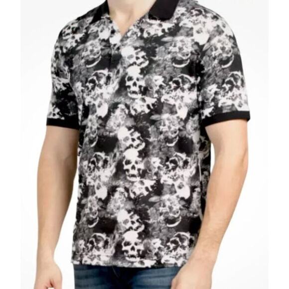 Robert Graham Other - Robert Graham Skull Print Polo Black White Size Medium